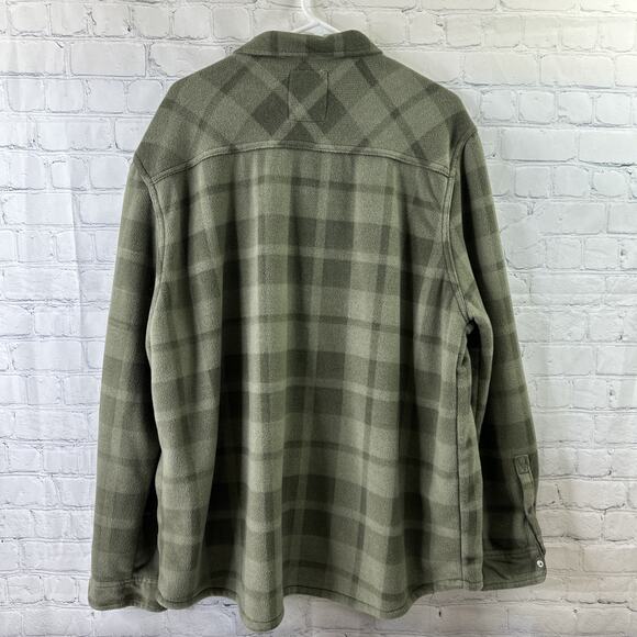 Voyager Men's Polar Fleece Soft Bonded Shirt Jacket Olive Green Size XXL - Picture 7 of 10